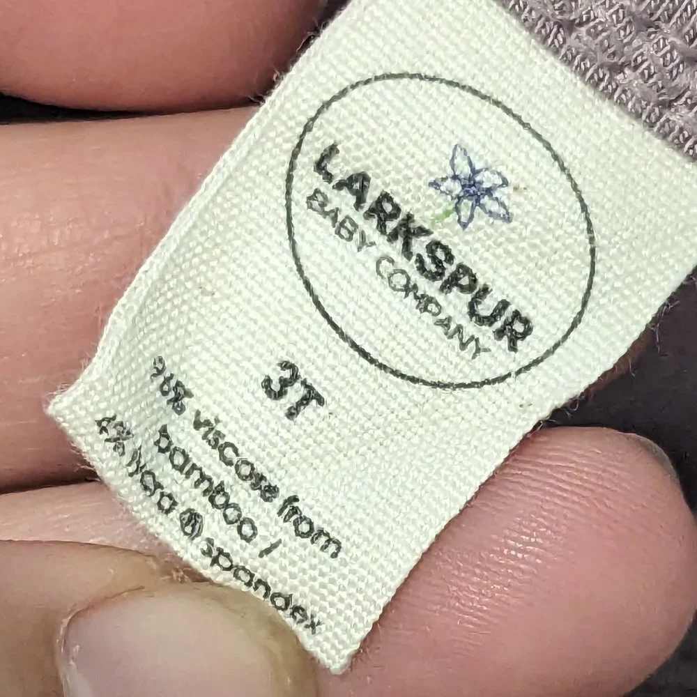 Larkspur Bamboo One‎ Piece Footie 3T Purple Front Zipper Mitten